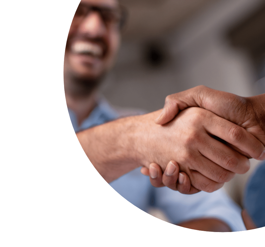 hands shaking with lines and circles overlayed